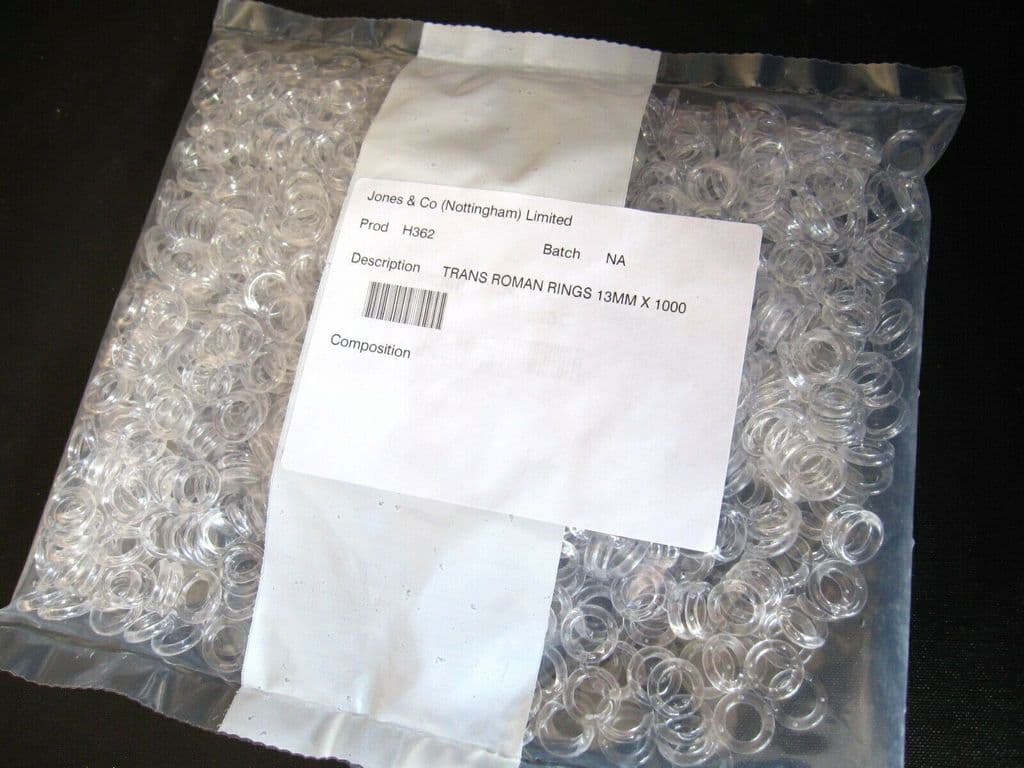 Pack Of 1000 Clear Plastic Rings 13Mm Diameter